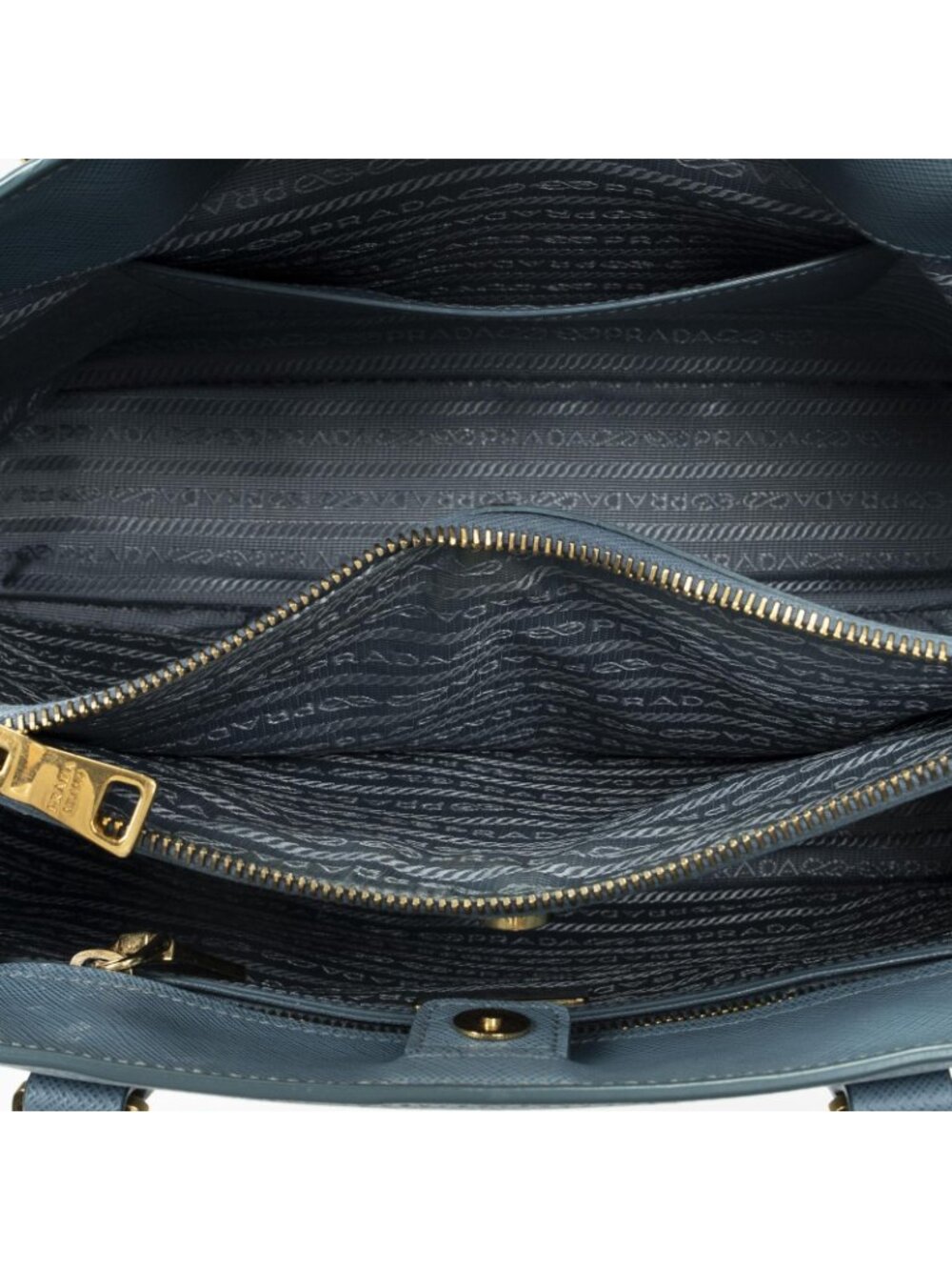 Prada Open Tote Light Blue Saffiano Leather - Picture 9 of 10